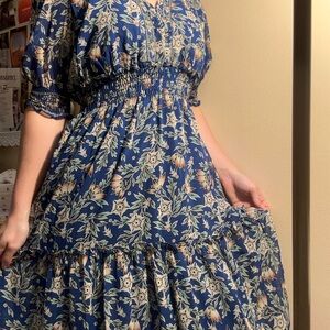 Max Studio Blue Floral Maxi Dress